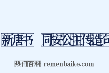 新唐书·同安公主传造句是什么意思的图片
